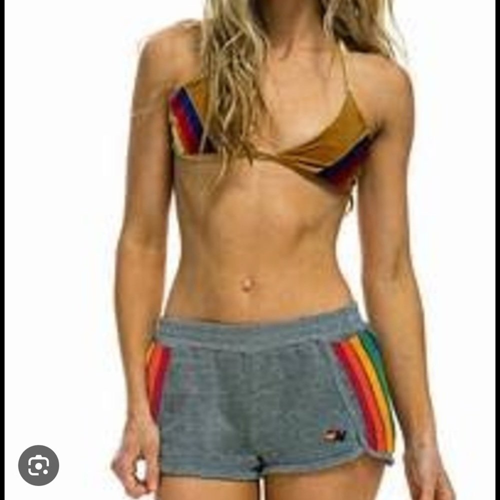 Aviator Nation Velour Shorts & matching bikini top - Picture 4 of 4